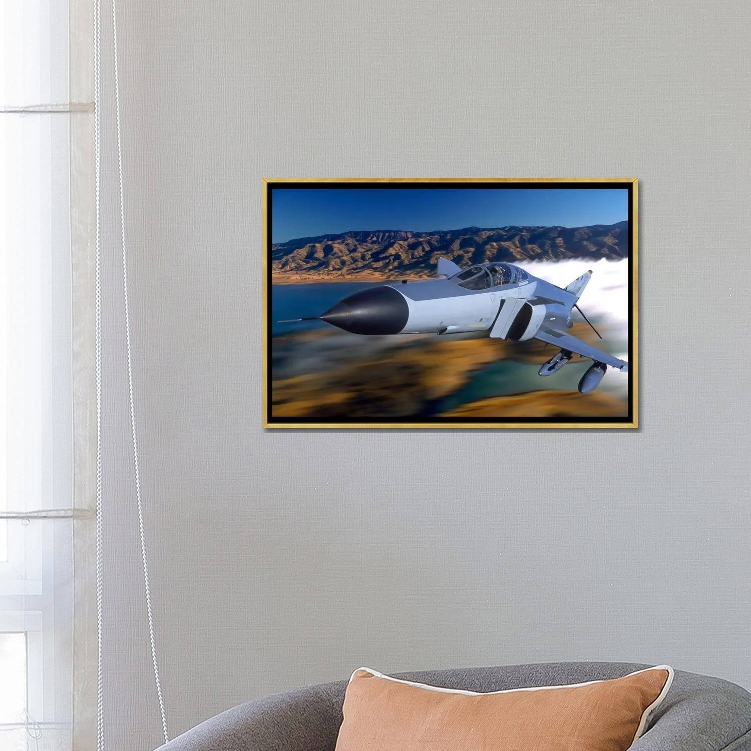 iCanvas "F4 Phantom Flying Over Ukiah, California" by Phil Wallick